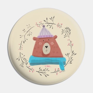 Winter holidays bear Pin