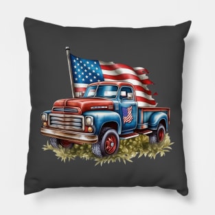 4th of July Ford Pickup Design Pillow