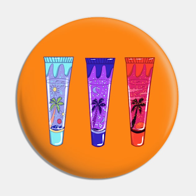 Tropical  lip gloss trio Pin by MiaArt365