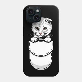 Funny Scottish Fold Pocket Cat Phone Case