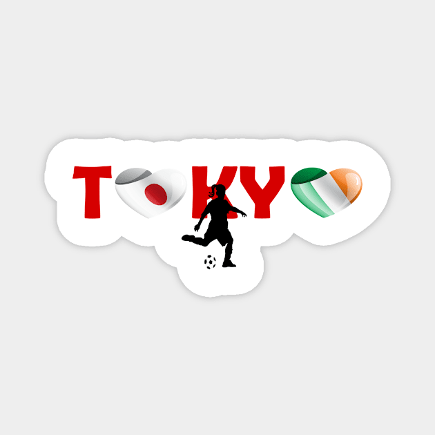 Football in Tokyo - team Ireland (IE) Magnet by ArtDesignDE