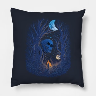 Skull Monster in the Dark Forest Pillow