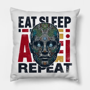 Eat Sleep Ai Repeat Pillow