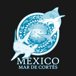 White Shark and Hammerhead Shark Mexico Sea of Cortez T-Shirt