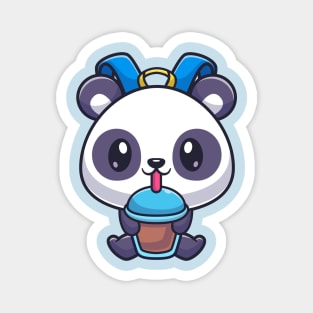 Cute Panda Bag Drink Boba Milk Tea Cartoon Magnet