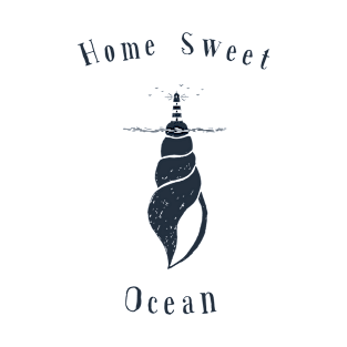 Home Sweet Ocean with a Lighthouse and a Sea Snail under the Sea T-Shirt