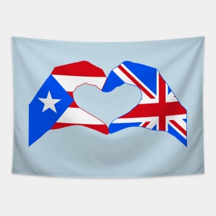 We Heart Puerto Rico & UK Patriot Flag Series Tapestry