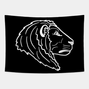 Line art lion Tapestry