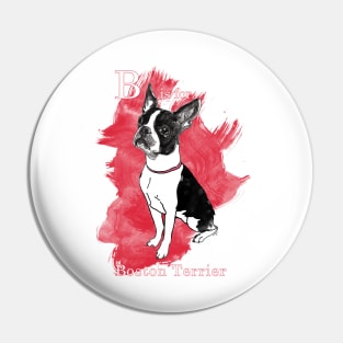B is for Boston Terrier Pin