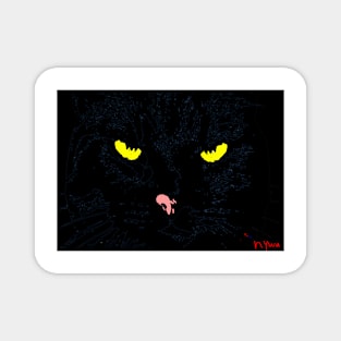 ANGRY CAT POP ART - BLACK Magnet