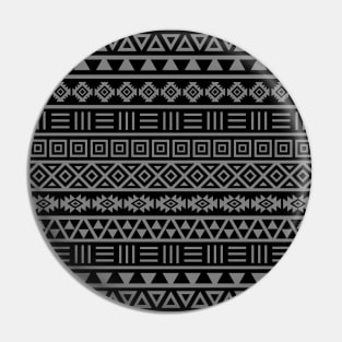 Aztec Influence Pattern Gray on Black Pin
