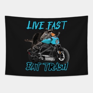 Live Fast Eat Trash, live fast eat trash funny Tapestry