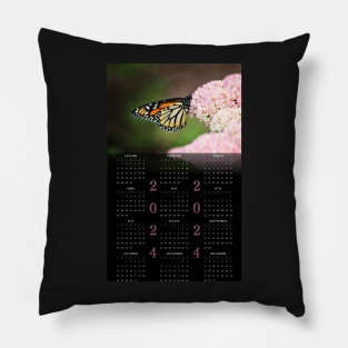 Monarch on Sedum • 2024 Year-at-a-glance Calendar Pillow