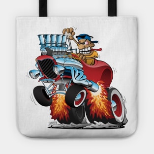 Highboy Hot Rod Race Car Cartoon Tote