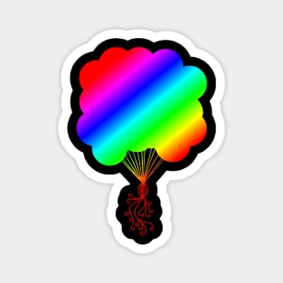 Rainbow Party Balloons Silhouette Magnet