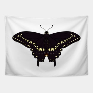 Black Swallowtail Butterfly Illustration Pattern Tapestry