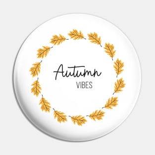 Vector fall wreath with yellow oak leaves Pin