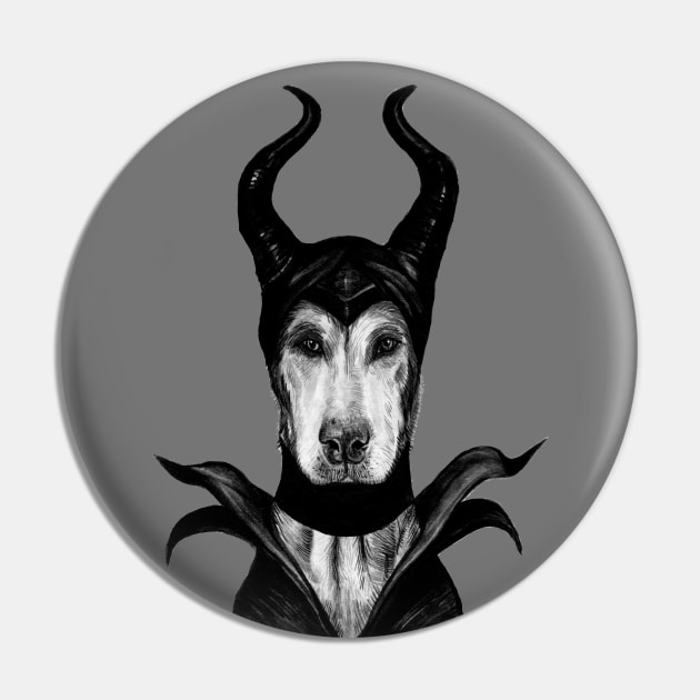 Maleficent Dog Pin by Tasmin Bassett Art