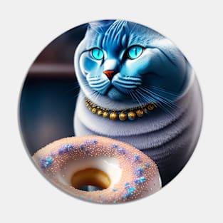 British Shorthair And Donuts Pin