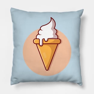 Ice Cream Cone Cartoon Vector Icon Illustration (2) Pillow