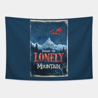 Discover the Lonely Mountain - Vintage Travel Poster - Fantasy Tapestry