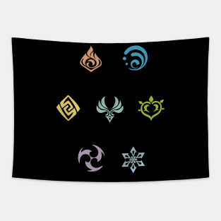 Elements - Genshin impact Tapestry