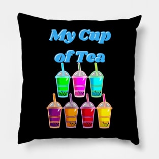 My Cup of Tea; Boba Tea Design, Retro Design Pillow