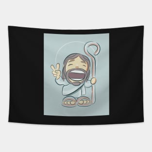 Jesus Christ Illustration cartoon Tapestry