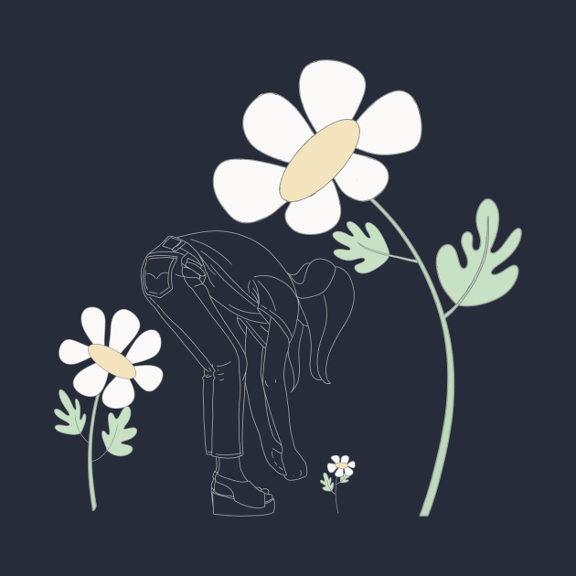 Picking Daisies- DIY Pre-printed design for embroidery T-Shirt by DearestQ