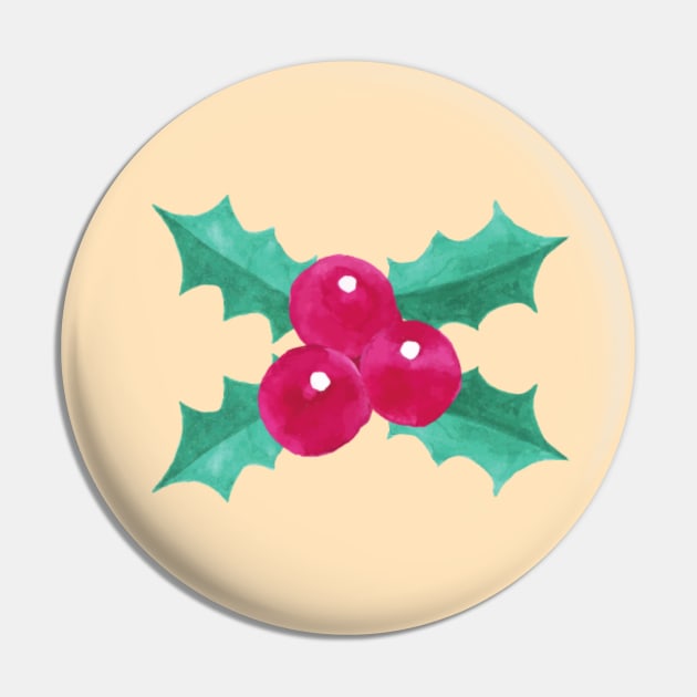 Orange Seasonal Holly Berries Pin by Steph Elle