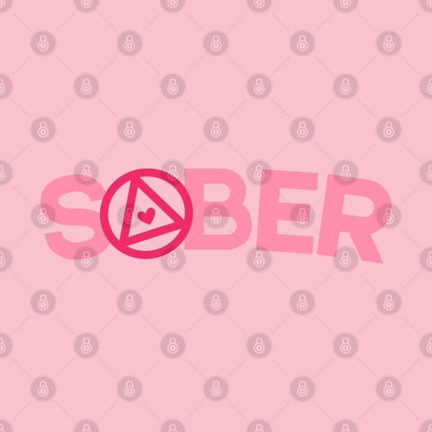 Pink Sober and AA Symbol by SOS@ddicted