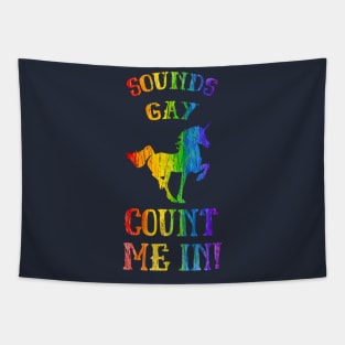 Sounds Gay Unicorn LGBT Pride Tapestry