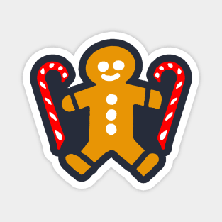 Gingerbread Men and Candy Canes Magnet