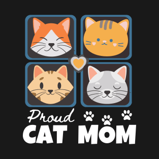 Proud Cat Mom Valentine Cute Cat Love T-Shirt