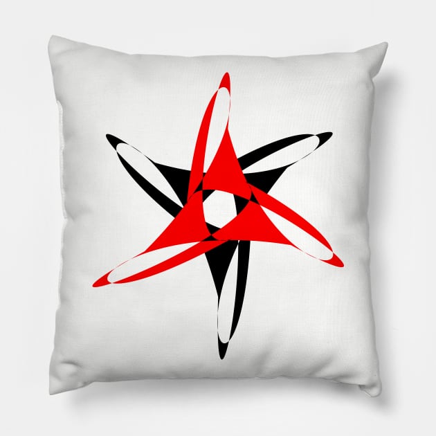 Red and Black Windmill Pillow by PeppermintClover