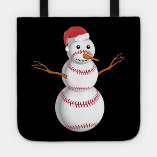 Baseball Snowman Christmas Shirt Tote