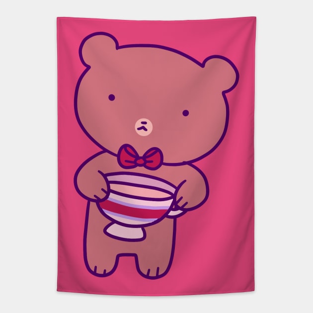 Tea Teddy Bear Tapestry by saradaboru