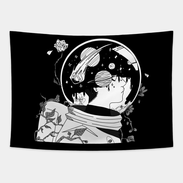 Sad e boy Tapestry by Honu Art Studio