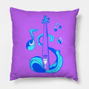 Neon Blue String Violin Pillow