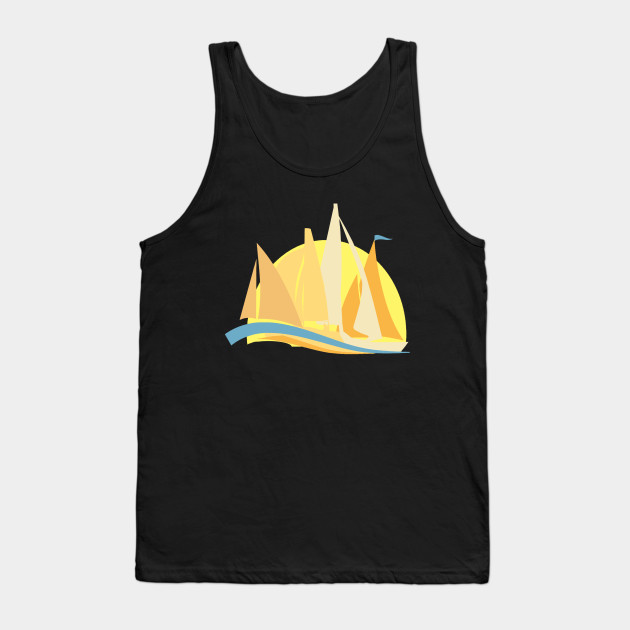 Sailing Regatta Abstract Boats Sail Boats Tank Top Teepublic