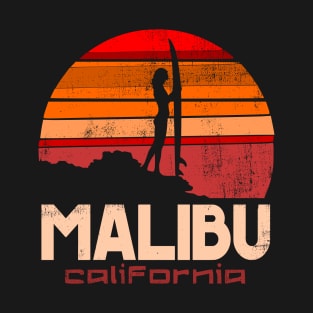 Malibu california surf beach girl sunset T-Shirt