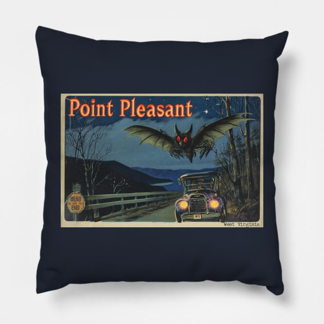 Point Pleasant Postcard Pillow by Dead Is Not The End