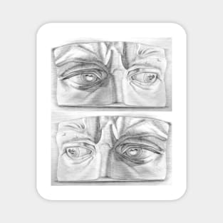 Michelangelo's Sculpture Eyes Drawing Magnet