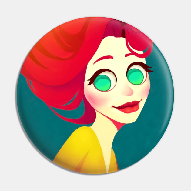 Smiling Girl Pin by viktoria-likhodeeva