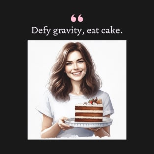 Defy gravity, eat cake T-Shirt