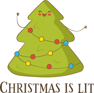 Christmas Is Lit, Funny Cute Christmas Tree Magnet