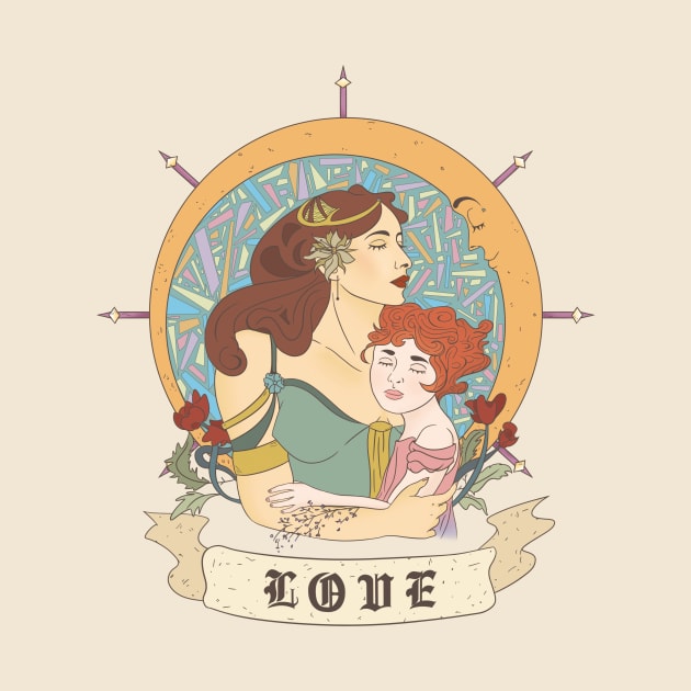 Mother and Child Art Nouveau by Genesis