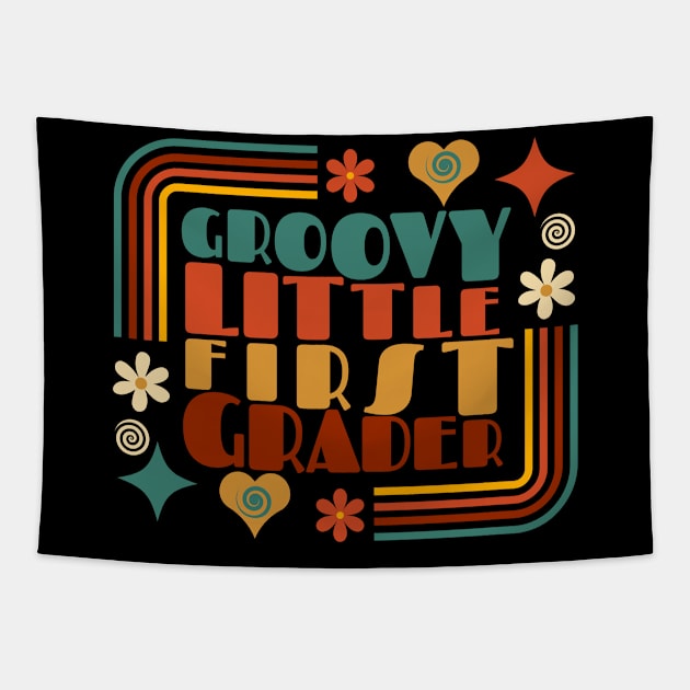 Groovy Little First Grader First Day of School Tapestry by Myartstor 