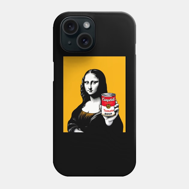 Mona Lisa Pop Art Campbell's Tomato Soup Phone Case by ArtFactoryAI