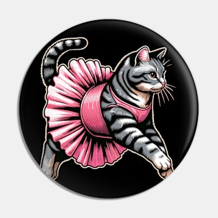 Cute Cat in Tutu Ballet Dancing Funny Ballet Pin